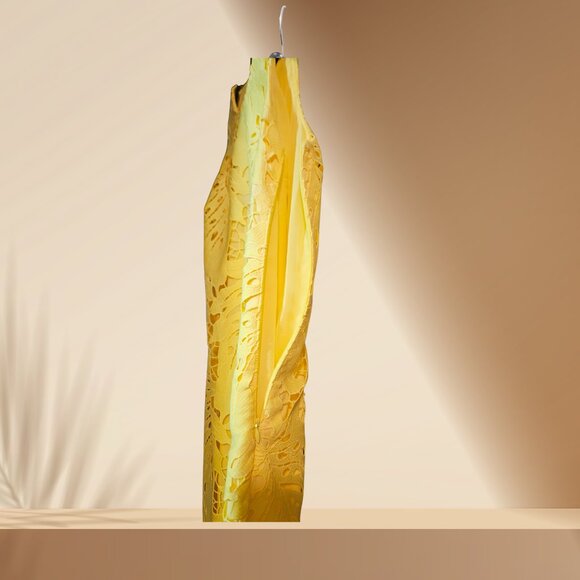 Banana Republic Yellow Floral Cutout Shift Dress | Size 2 | NWT - Picture 3 of 4